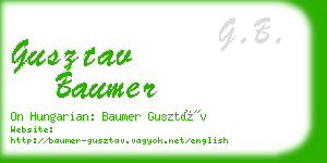 gusztav baumer business card